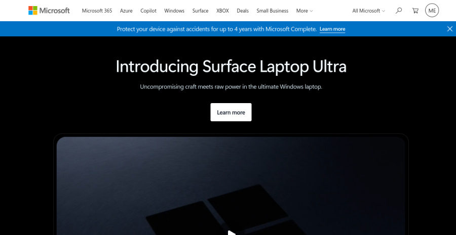 Microsoft website