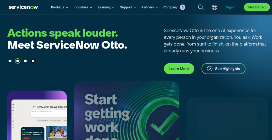 ServiceNow website