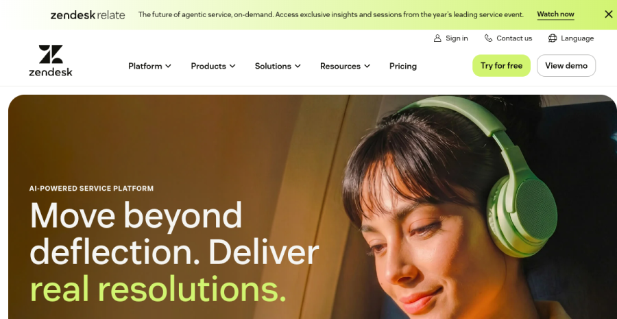 Zendesk website